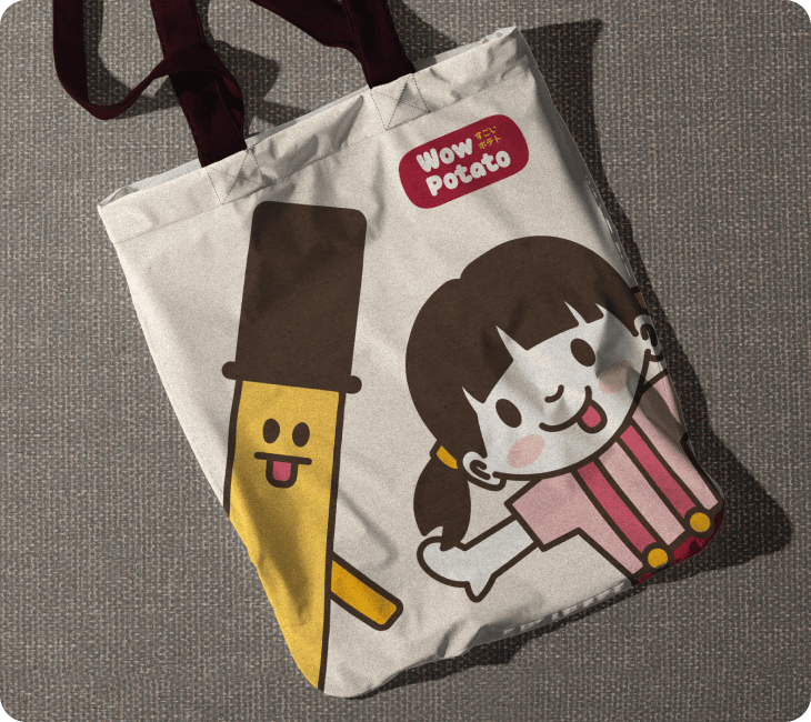 Wow Potato branded canvas tote bag